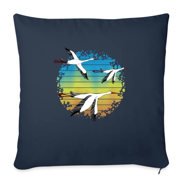 Cigogne Élégante sur Housse de coussin décorative 45 x 45 cm