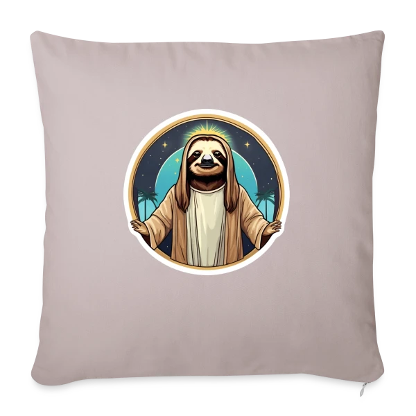 Jésus Paresseux Tropical sur Housse de coussin décorative 45 x 45 cm