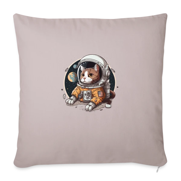 Chat Cosmonaute Aventure Spatiale sur Housse de coussin décorative 45 x 45 cm
