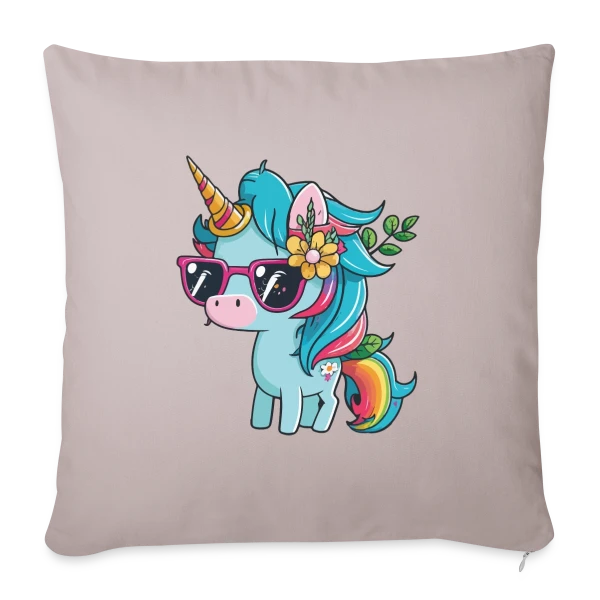 Licorne Cool Lunettes sur Housse de coussin décorative 45 x 45 cm