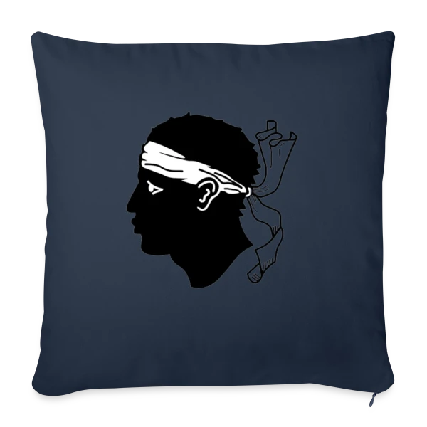 Profil Tête de Maure Corse sur Housse de coussin décorative 45 x 45 cm