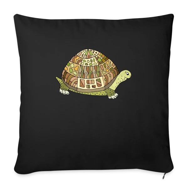 Tortue Mignonne sur Housse de coussin décorative 45 x 45 cm