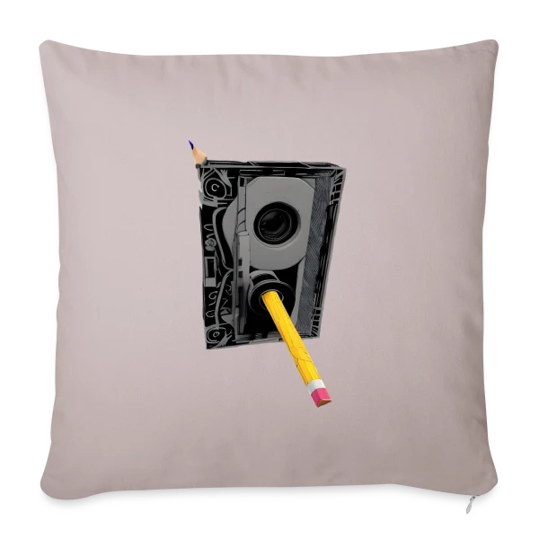 Cassette Détaillée Crayon Jaune sur Housse de coussin décorative 45 x 45 cm