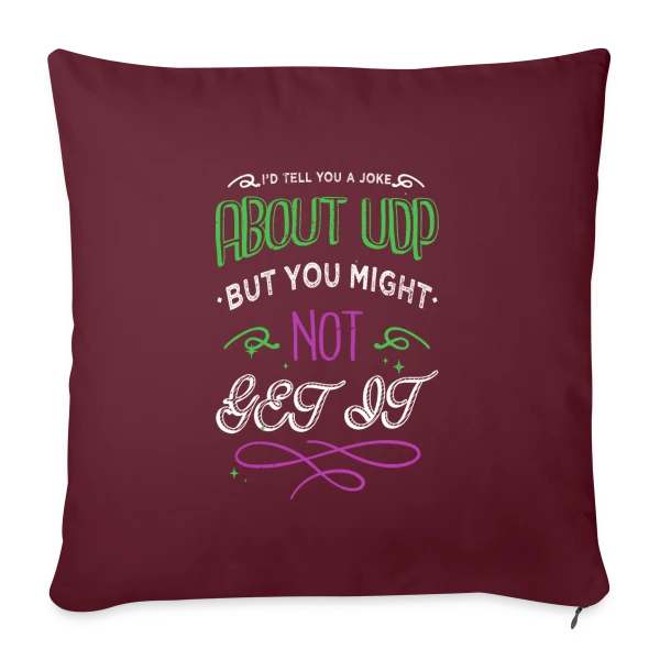 Blague UDP - Humour Hacking Éthique & Anonyme sur Housse de coussin décorative 45 x 45 cm