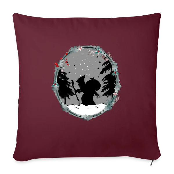 Père Fouettard en Silhouette - Style Noël Ancien sur Housse de coussin décorative 45 x 45 cm