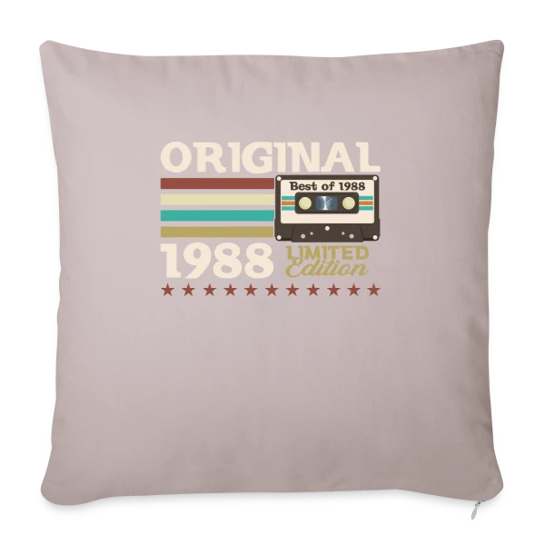 Anniversaire Vintage 1988 sur Housse de coussin décorative 45 x 45 cm