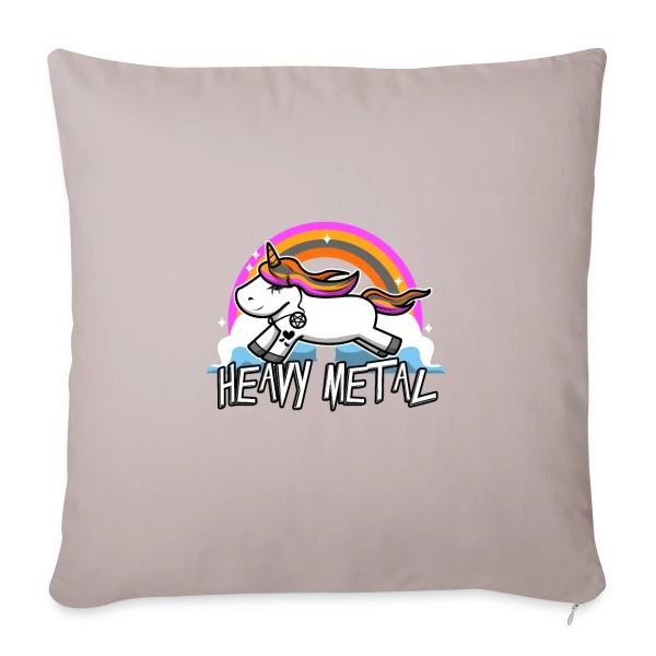 Licorne Heavy Metal Rockeuse sur Housse de coussin décorative 45 x 45 cm
