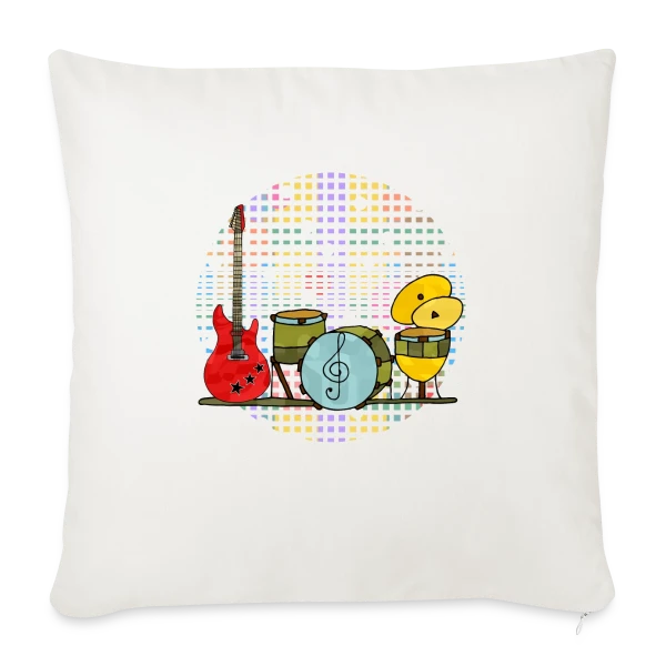 Mélodies d'Instruments sur Housse de coussin décorative 45 x 45 cm