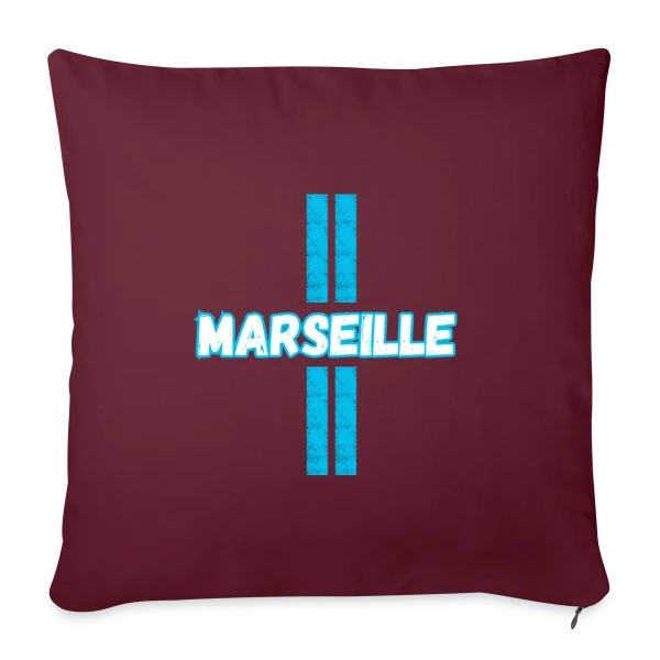 Marseille Supporter Stylisé sur Housse de coussin décorative 45 x 45 cm