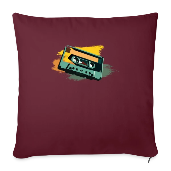 Cassette Pop Art sur Housse de coussin décorative 45 x 45 cm