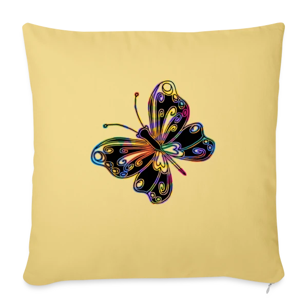 Papillon Élégant sur Housse de coussin décorative 45 x 45 cm