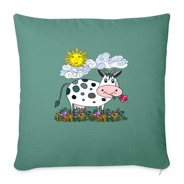 La Vache Stylée sur Housse de coussin décorative 45 x 45 cm