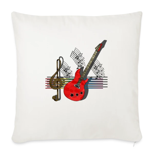 Passion Guitare sur Housse de coussin décorative 45 x 45 cm