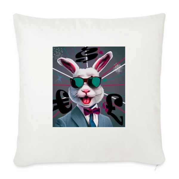 Lapin Business Man sur Housse de coussin décorative 45 x 45 cm