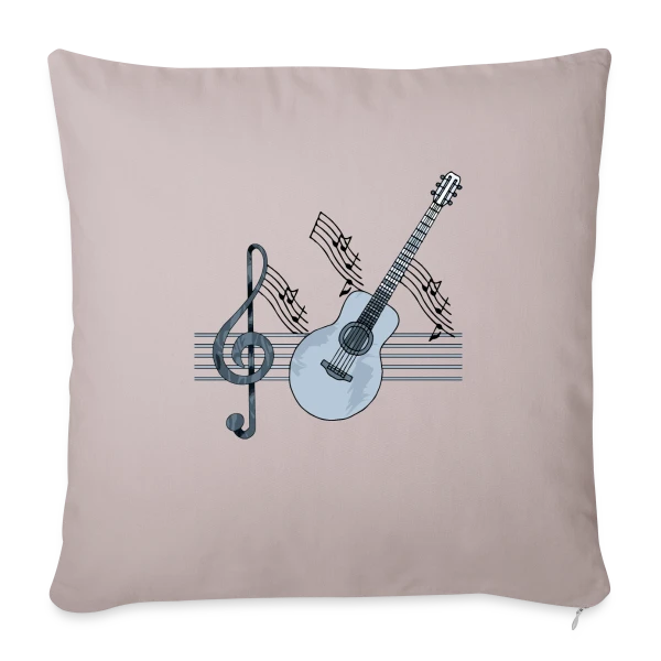 Mélodie Guitare sur Housse de coussin décorative 45 x 45 cm
