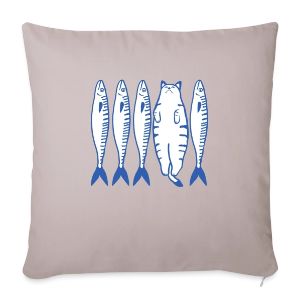 Chat Blanc et Compagnie sur Housse de coussin décorative 45 x 45 cm