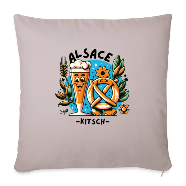 Alsace Kitsch Bière Bretzel sur Housse de coussin décorative 45 x 45 cm