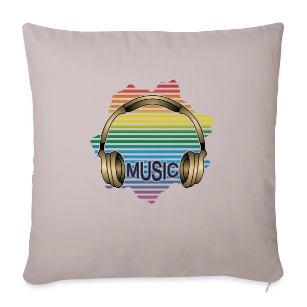 Casque Audio Stylé sur Housse de coussin décorative 45 x 45 cm