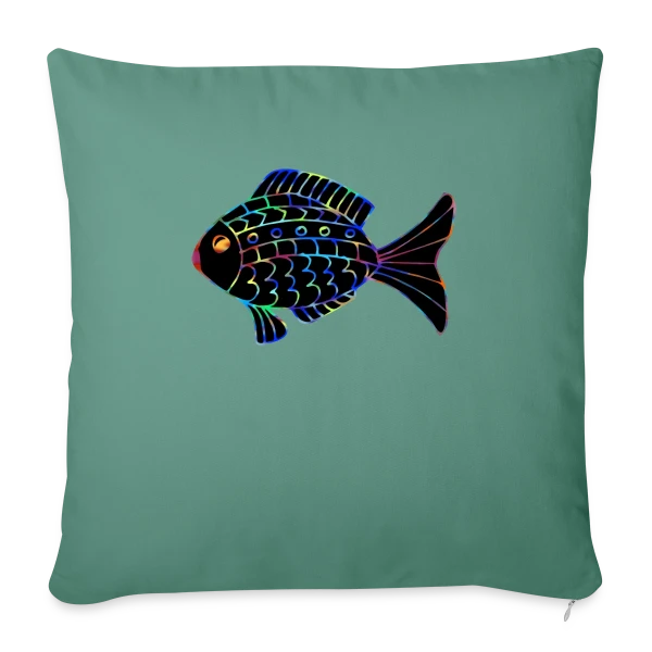 Passion Pêcheur - Motif Poisson sur Housse de coussin décorative 45 x 45 cm