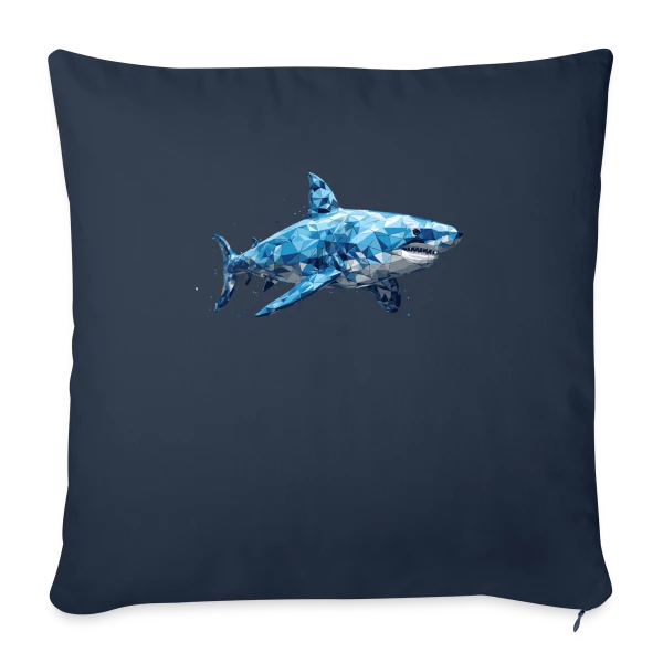 Grand Requin Blanc sur Housse de coussin décorative 45 x 45 cm