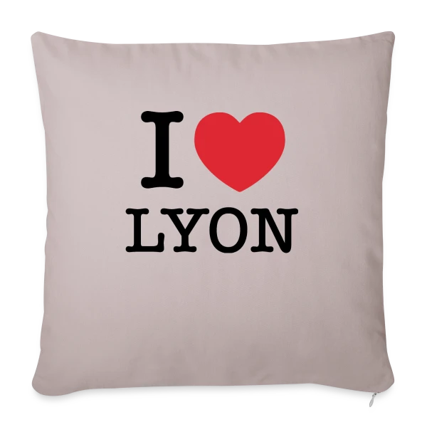 J'aime Lyon Classique sur Housse de coussin décorative 45 x 45 cm