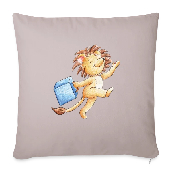 Lion Voyageur Joyeux sur Housse de coussin décorative 45 x 45 cm
