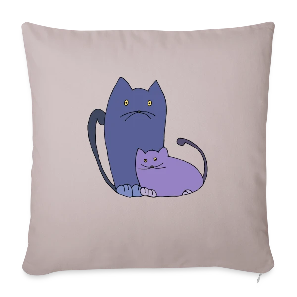 Amour Félin sur Housse de coussin décorative 45 x 45 cm