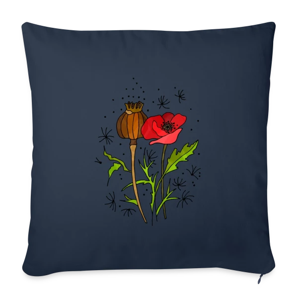 Éclat Floral sur Housse de coussin décorative 45 x 45 cm