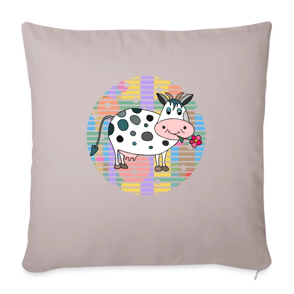 La Vache Adorable sur Housse de coussin décorative 45 x 45 cm