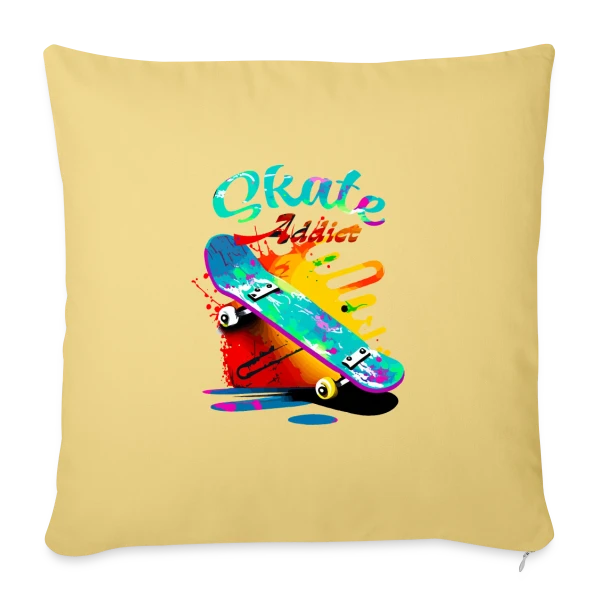 Skate Addict : Amoureux de la Planche sur Housse de coussin décorative 45 x 45 cm