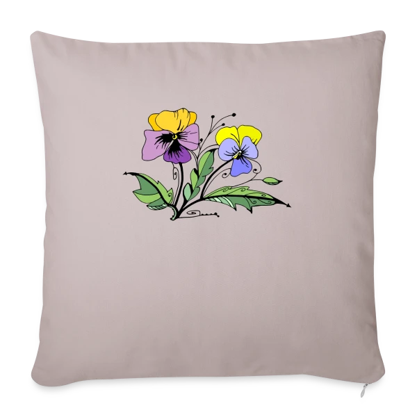 Éclat Floral sur Housse de coussin décorative 45 x 45 cm