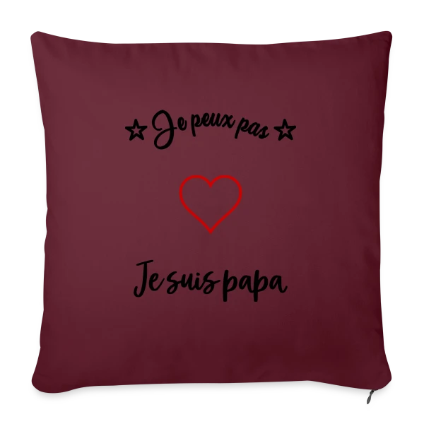 Cœur Papa : Je t'aime Super Papa sur Housse de coussin décorative 45 x 45 cm