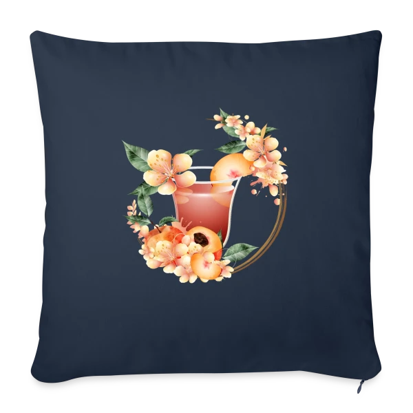 Cocktail Pêche en Fleurs: Douceur Estivale sur Housse de coussin décorative 45 x 45 cm