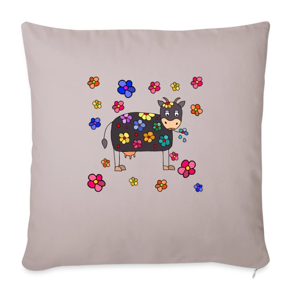 La Vache Stylée sur Housse de coussin décorative 45 x 45 cm