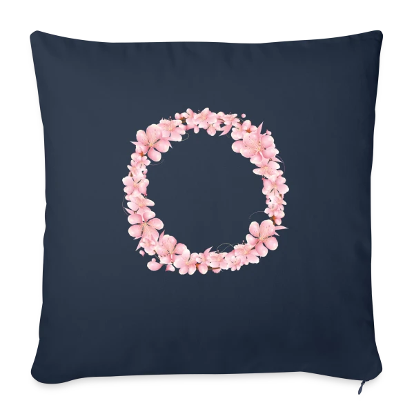 Couronne Florale Rosée : L'Éclat du Printemps sur Housse de coussin décorative 45 x 45 cm