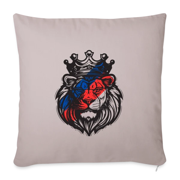Lion Lyonnais Couronné OL sur Housse de coussin décorative 45 x 45 cm