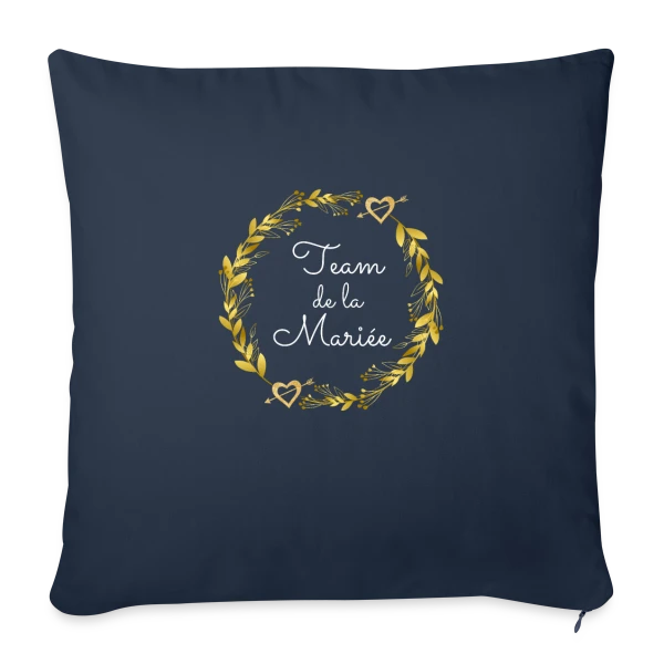 Team de la Mariée EVJF : T-shirt Couronne de Fleurs pour Enterrement de Vie de Jeune Fille sur Housse de coussin décorative 45 x 45 cm