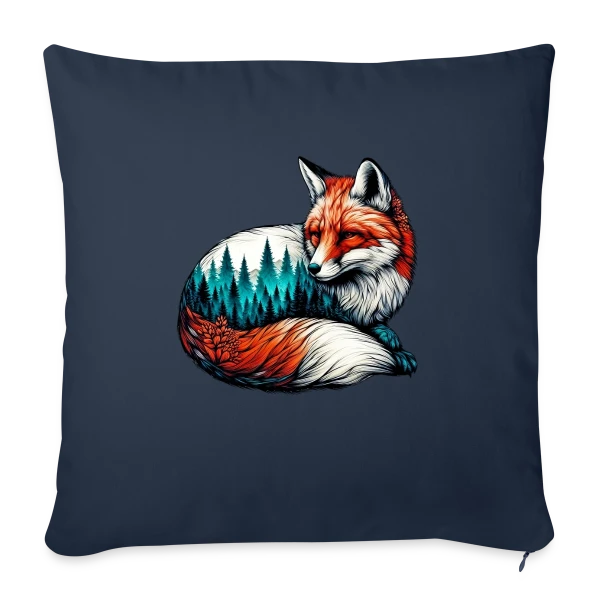 Renard Forêt Enchantée sur Housse de coussin décorative 45 x 45 cm