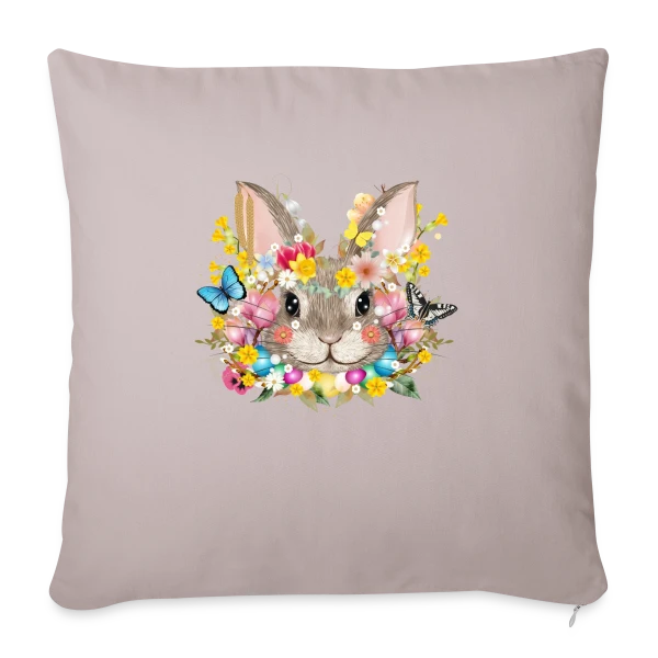 Lapin de Pâques Enchanté sur Housse de coussin décorative 45 x 45 cm