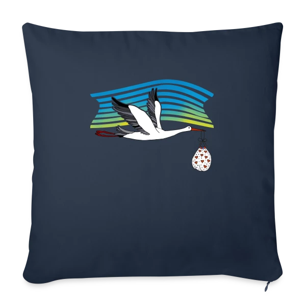 Cigogne Majestueuse sur Housse de coussin décorative 45 x 45 cm