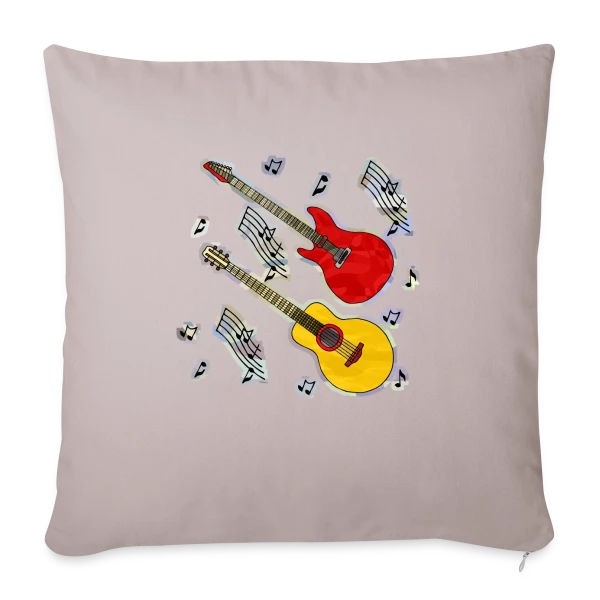 Mélodie Guitare Vintage sur Housse de coussin décorative 45 x 45 cm
