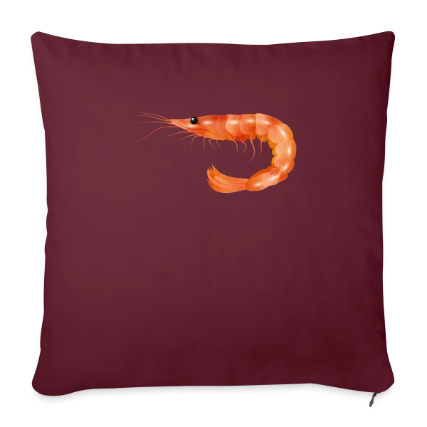 Crevette Rose Scampi Style Croquis sur Housse de coussin décorative 45 x 45 cm