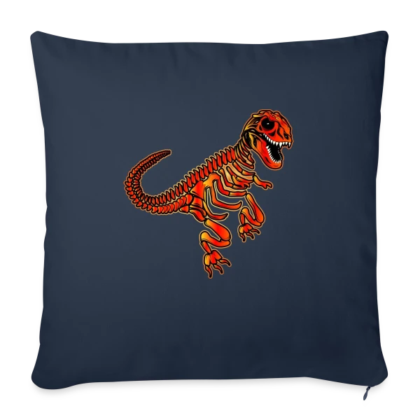 T-Rex Fossile Rouge Éclatant sur Housse de coussin décorative 45 x 45 cm