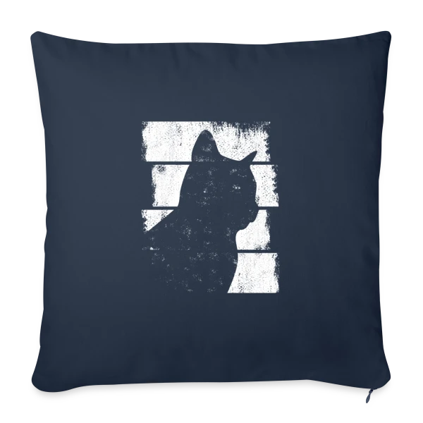 Silhouette Chat Minimaliste sur Housse de coussin décorative 45 x 45 cm