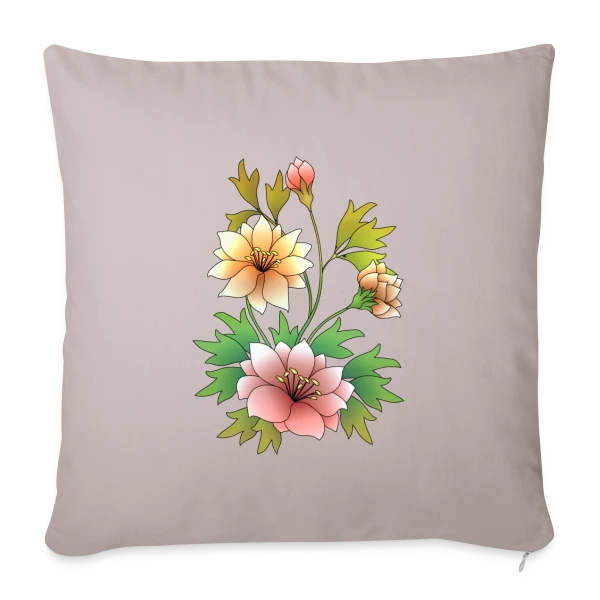 Éclat Floral sur Housse de coussin décorative 45 x 45 cm