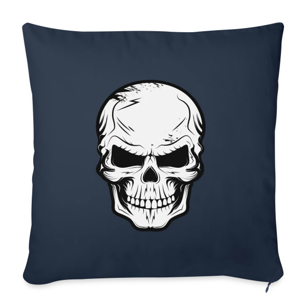 Crâne Sinistre et Malicieux sur Housse de coussin décorative 45 x 45 cm