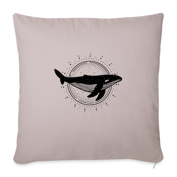Esprit des Eaux : Baleine Protectrice sur Housse de coussin décorative 45 x 45 cm