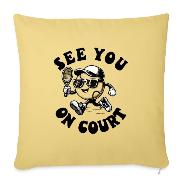 Rendez-vous sur le Court : Design Tennis sur Housse de coussin décorative 45 x 45 cm
