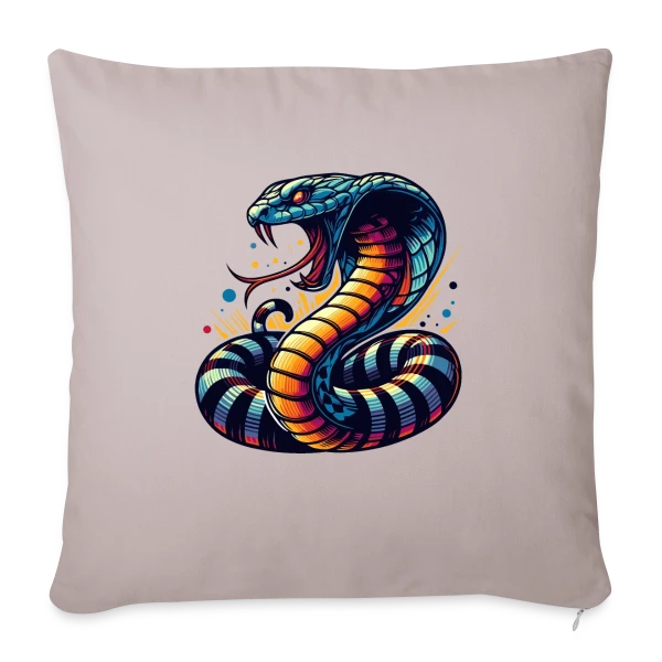 Cobra Vibrant : Style Sauvage et Énergique sur Housse de coussin décorative 45 x 45 cm