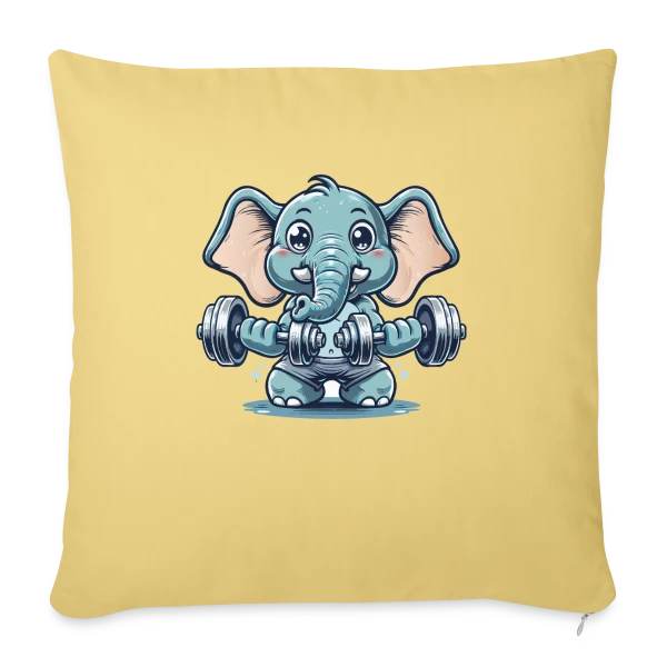 L'Éléphant Sportif Rigolo sur Housse de coussin décorative 45 x 45 cm